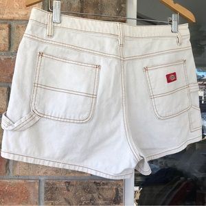 Dickies Shorts Womens Juniors White Utility Short High Rise Carpenter SZ11/30